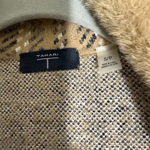 Tahari Tan and Black Plaid Trench Coat - Picture 3 of 5